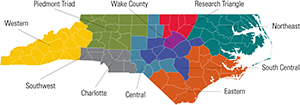 Map of North Carolina RM Regions