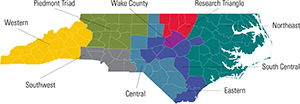Map of North Carolina RM Regions